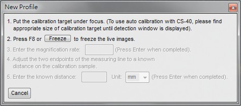 freeze the calibration object